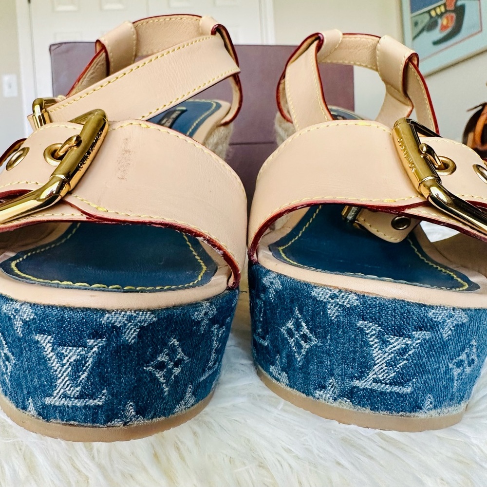 Authentic Louis Vuitton Wedge Sandals - Picture 4 of 12